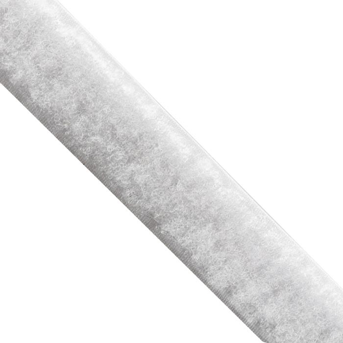 Velcro à coudre 2 cm blanc velours au mètre